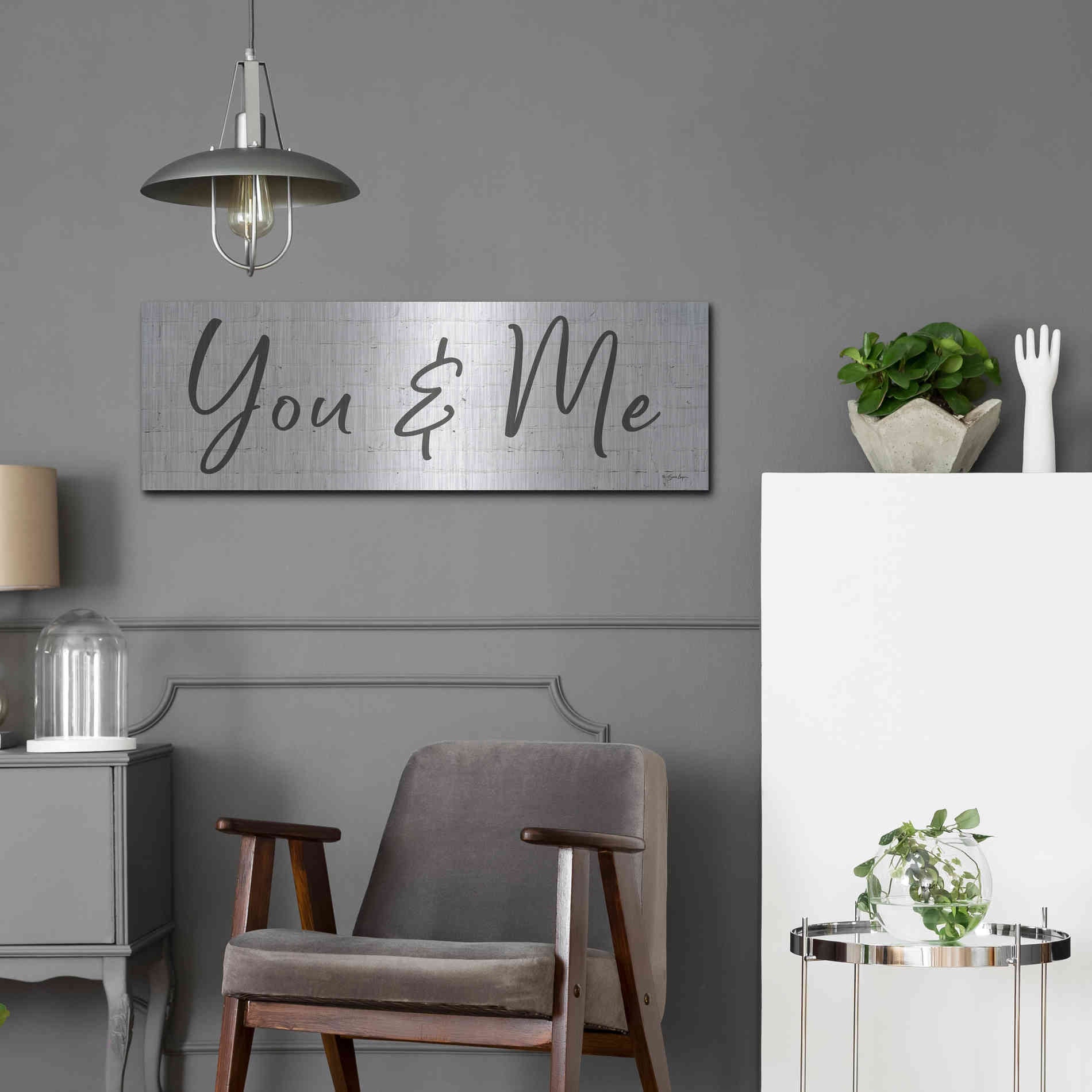 Luxe Metal Art 'You & Me' by Susie Boyer, Metal Wall Art,36x12