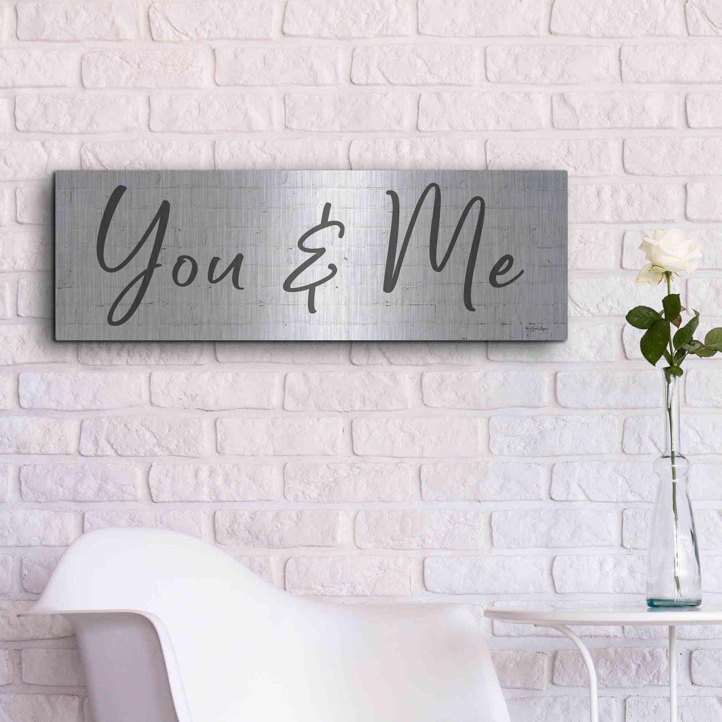 Luxe Metal Art 'You & Me' by Susie Boyer, Metal Wall Art,36x12