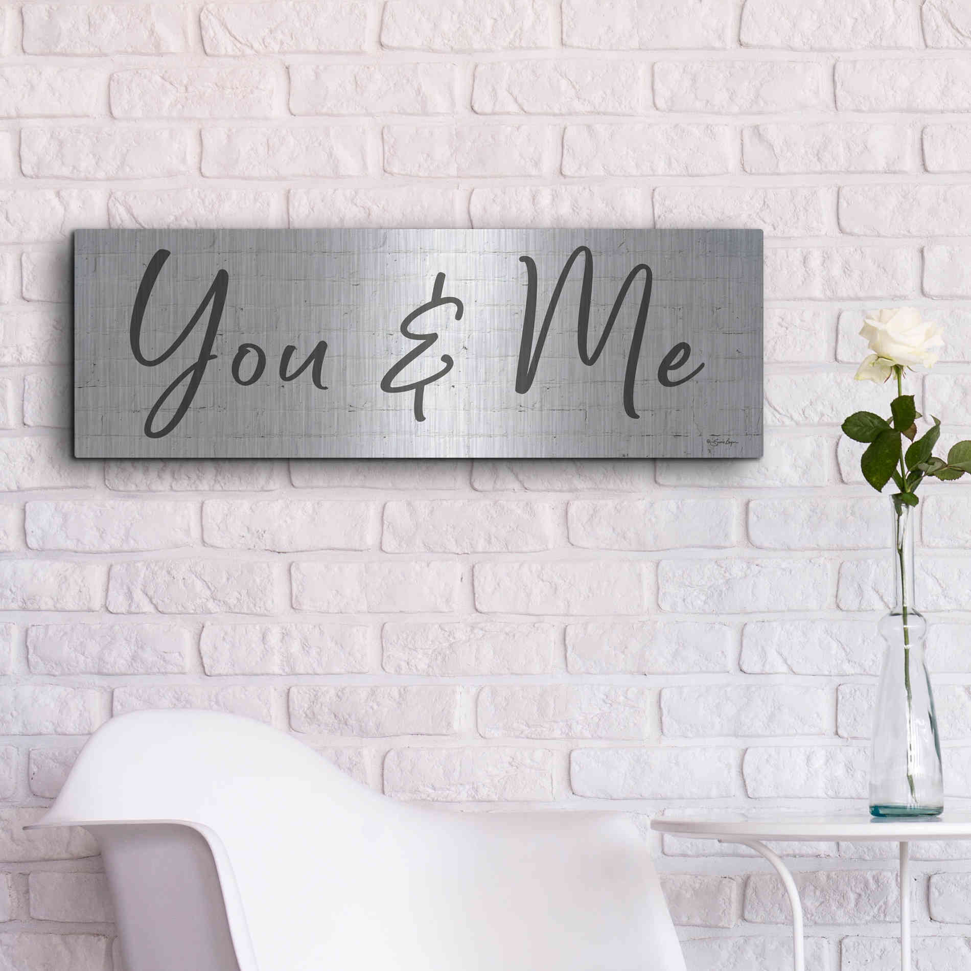 Luxe Metal Art 'You & Me' by Susie Boyer, Metal Wall Art,36x12