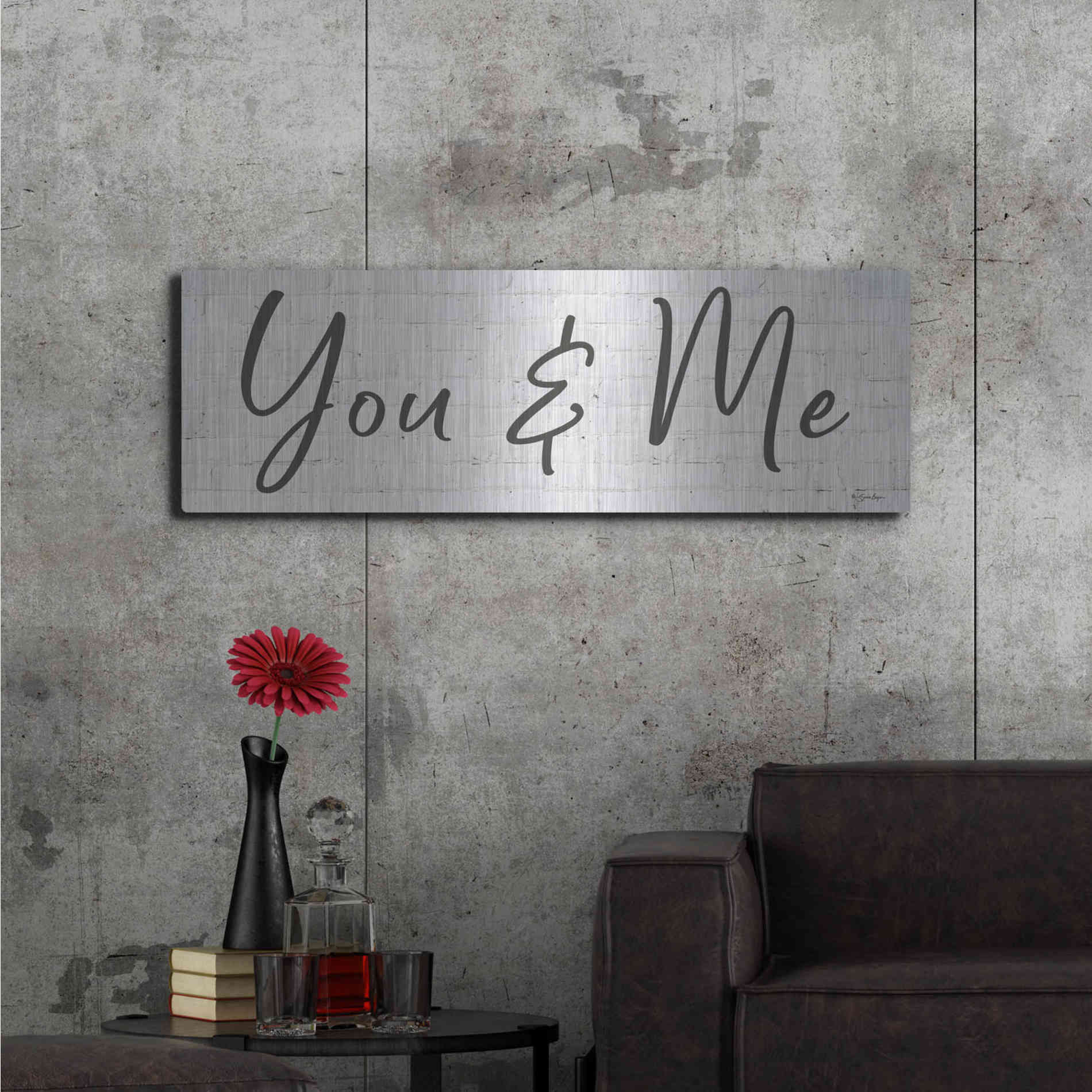 Luxe Metal Art 'You & Me' by Susie Boyer, Metal Wall Art,48x16