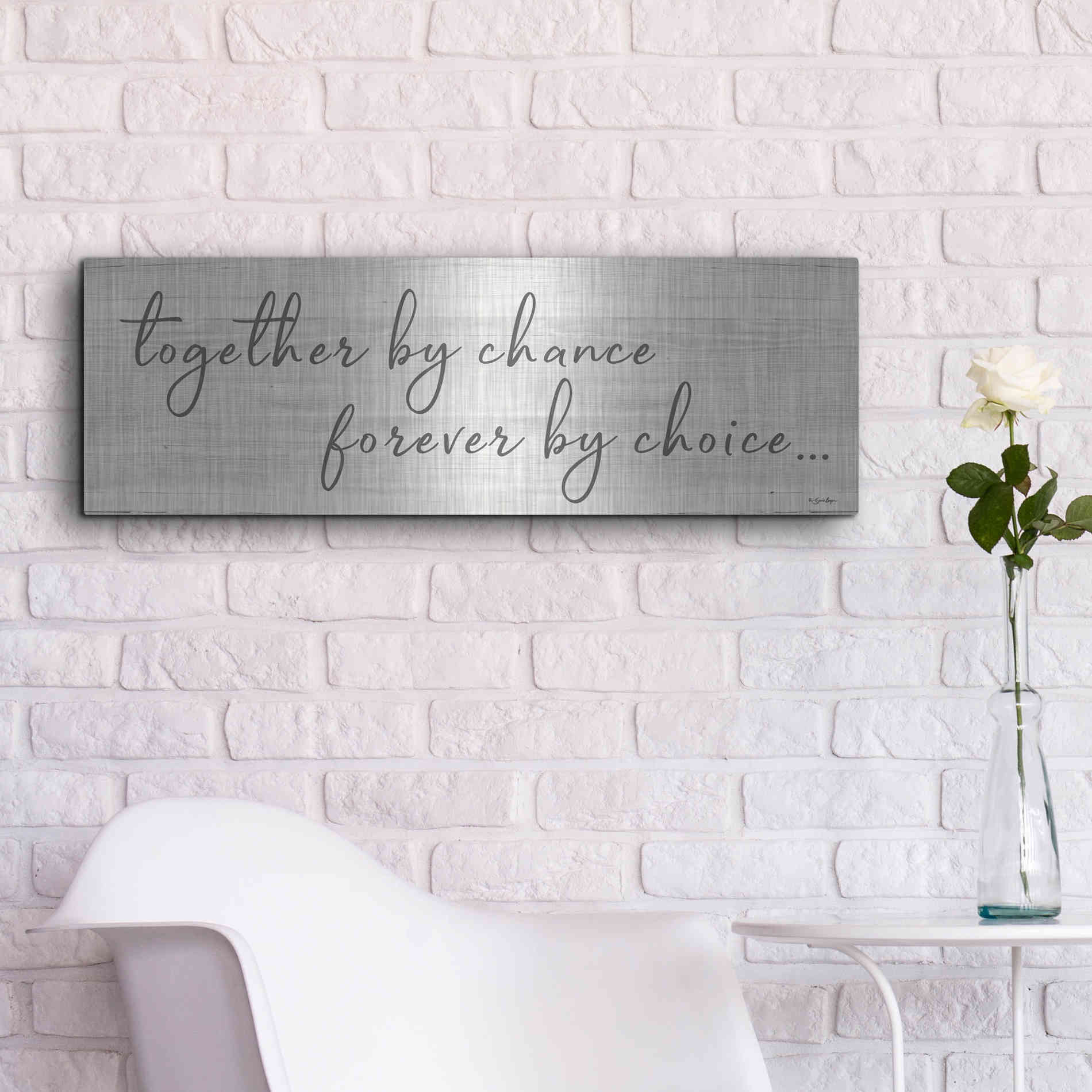 Luxe Metal Art 'Together' by Chance' by Susie Boyer, Metal Wall Art,36x12