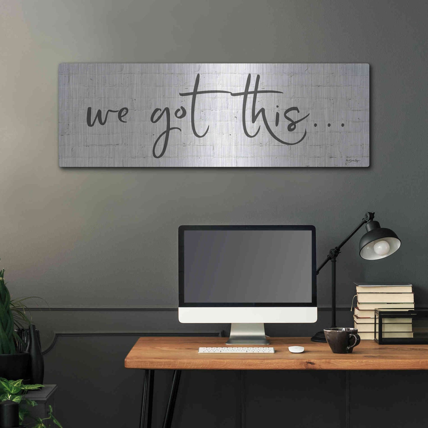 Luxe Metal Art 'We Got This' by Susie Boyer, Metal Wall Art,48x16