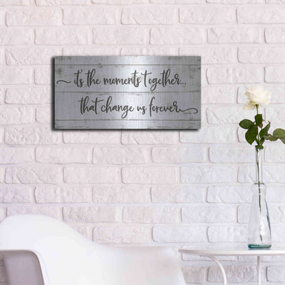 Luxe Metal Art 'It's the Moments Together' by Susie Boyer, Metal Wall Art,24x12