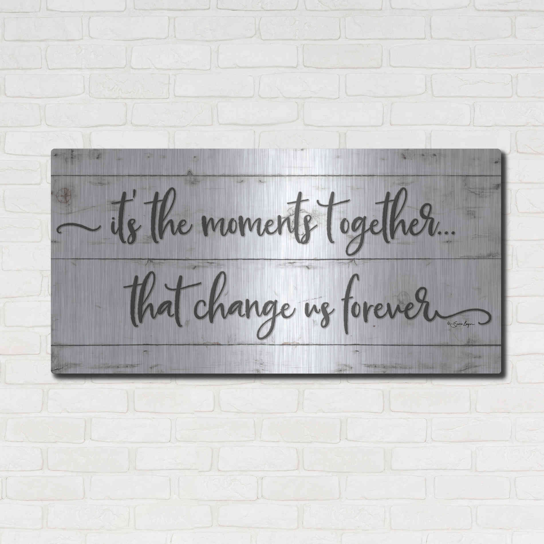 Luxe Metal Art 'It's the Moments Together' by Susie Boyer, Metal Wall Art,48x24