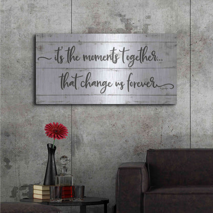 Luxe Metal Art 'It's the Moments Together' by Susie Boyer, Metal Wall Art,48x24