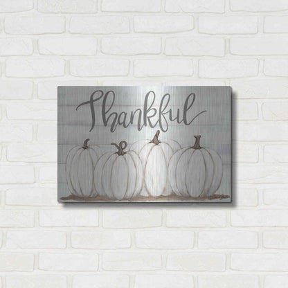 Luxe Metal Art 'Thankful Pumpkins' by Sara Baker, Metal Wall Art,24x16