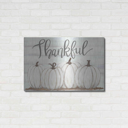Luxe Metal Art 'Thankful Pumpkins' by Sara Baker, Metal Wall Art,36x24