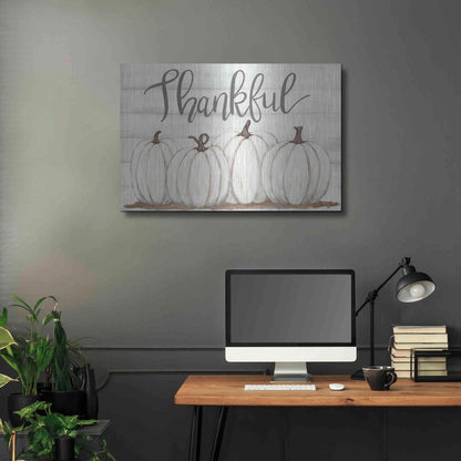 Luxe Metal Art 'Thankful Pumpkins' by Sara Baker, Metal Wall Art,36x24