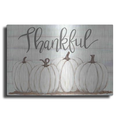 Luxe Metal Art 'Thankful Pumpkins' by Sara Baker, Metal Wall Art