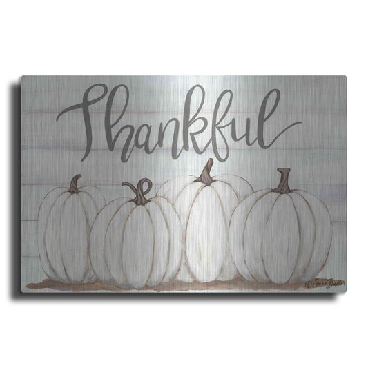 Luxe Metal Art 'Thankful Pumpkins' by Sara Baker, Metal Wall Art