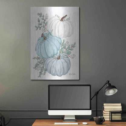 Luxe Metal Art 'Pumpkin Trio' by Sara Baker, Metal Wall Art,24x36