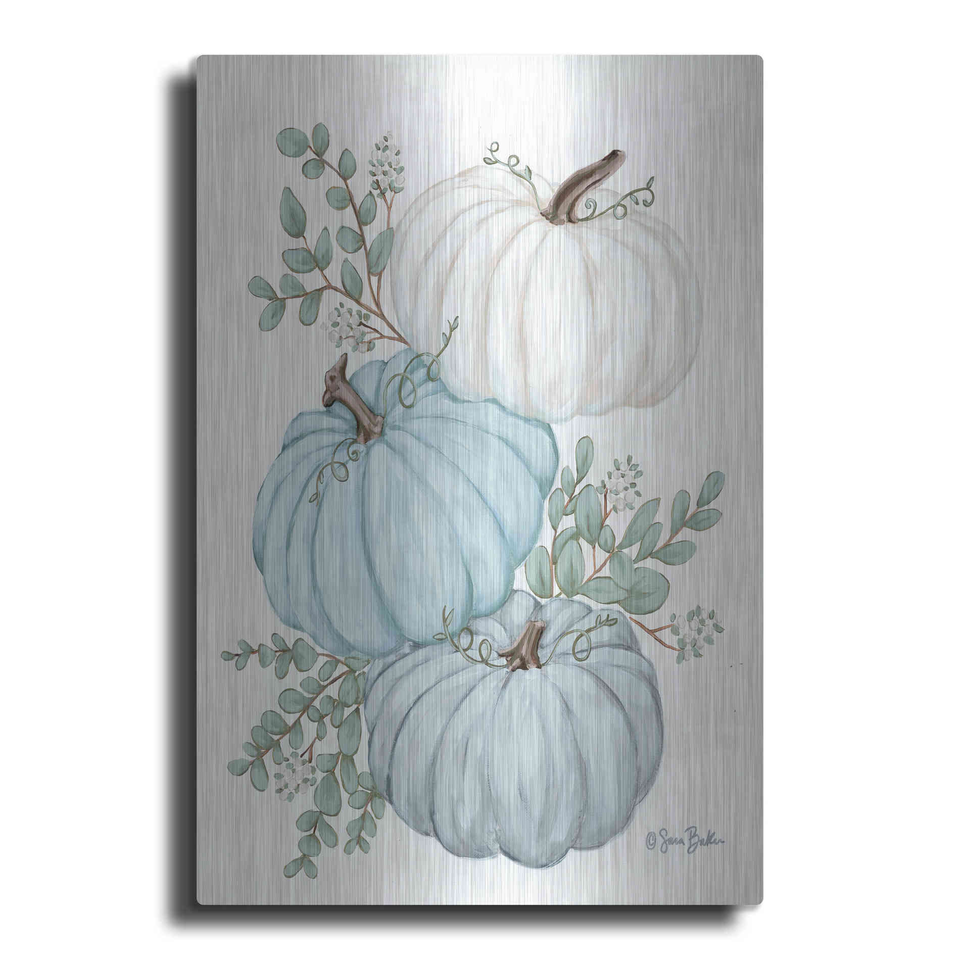 Luxe Metal Art 'Pumpkin Trio' by Sara Baker, Metal Wall Art
