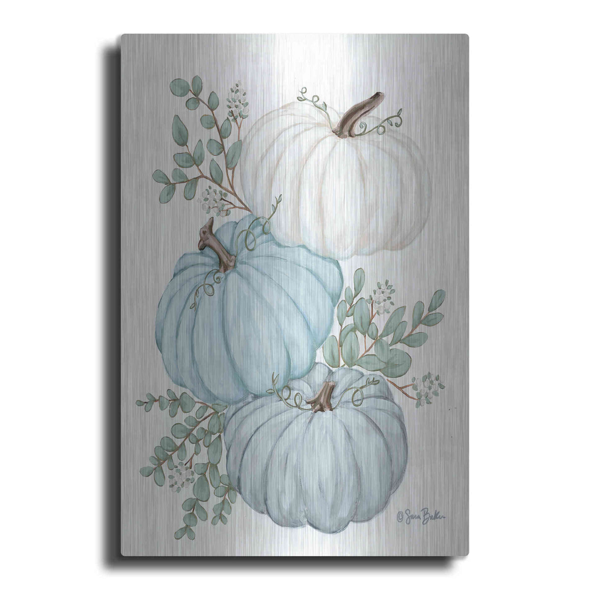Luxe Metal Art 'Pumpkin Trio' by Sara Baker, Metal Wall Art