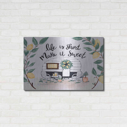 Luxe Metal Art 'Make It Sweet Vintage Camper' by Sara Baker, Metal Wall Art,36x24