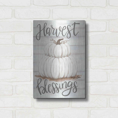 Luxe Metal Art 'Harvest Blessings' by Sara Baker, Metal Wall Art,12x16