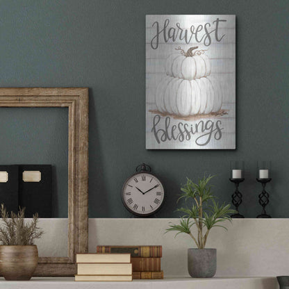 Luxe Metal Art 'Harvest Blessings' by Sara Baker, Metal Wall Art,12x16