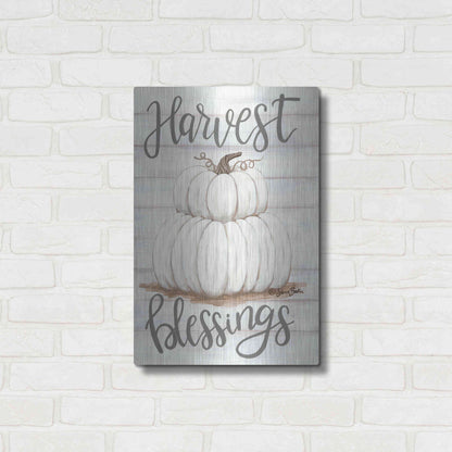Luxe Metal Art 'Harvest Blessings' by Sara Baker, Metal Wall Art,16x24