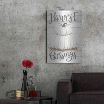 Luxe Metal Art 'Harvest Blessings' by Sara Baker, Metal Wall Art,24x36