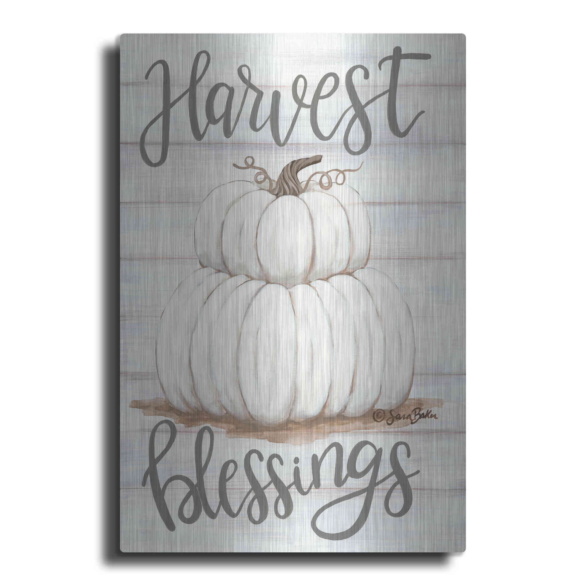 Luxe Metal Art 'Harvest Blessings' by Sara Baker, Metal Wall Art