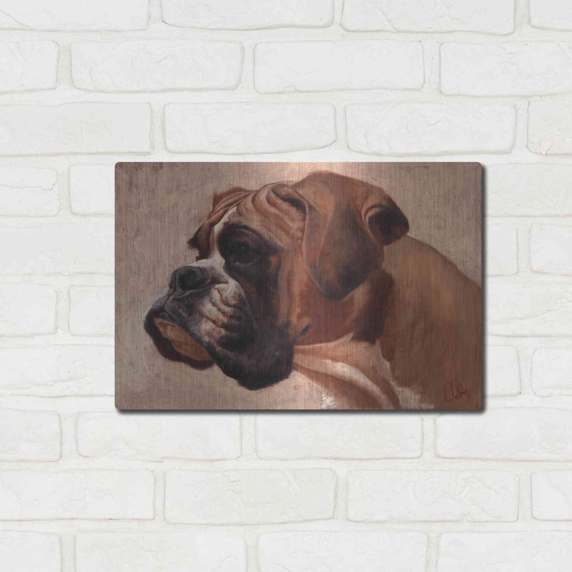 Luxe Metal Art 'Boxer' by Thomas Fluharty, Metal Wall Art,16x12