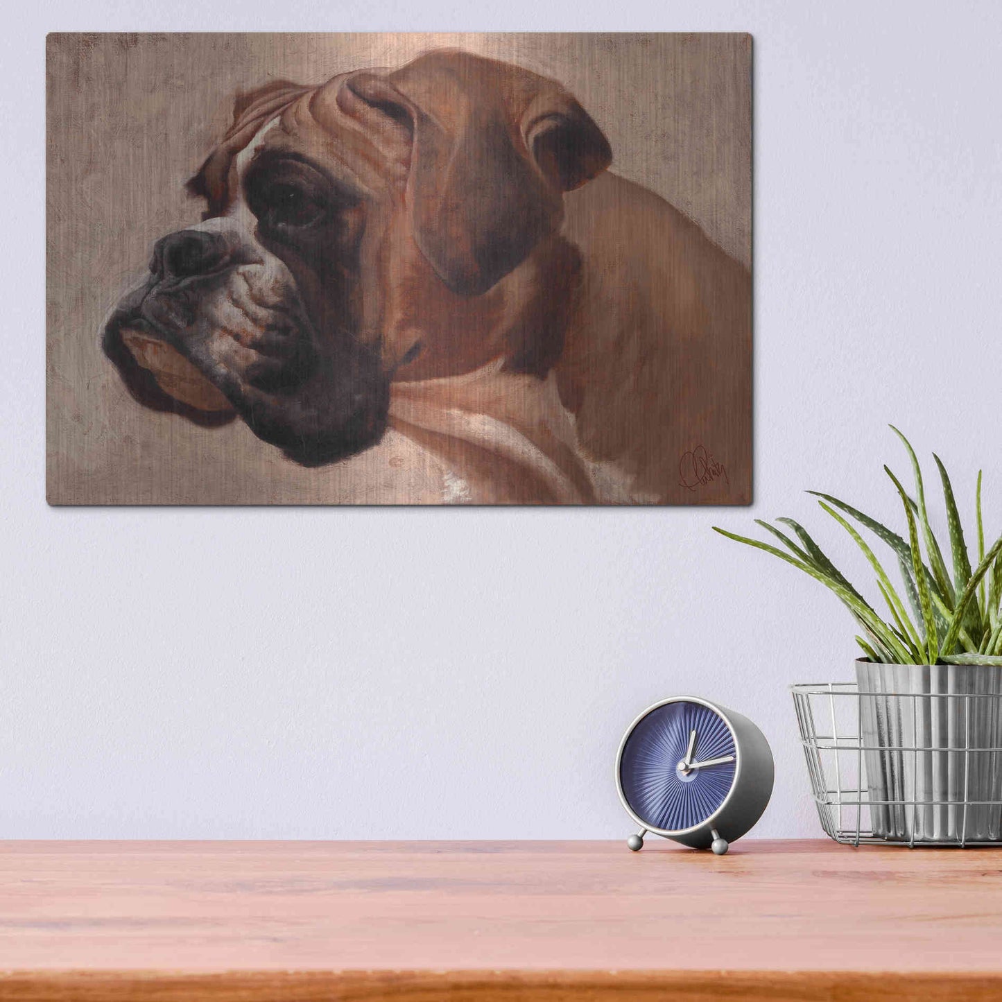 Luxe Metal Art 'Boxer' by Thomas Fluharty, Metal Wall Art,16x12