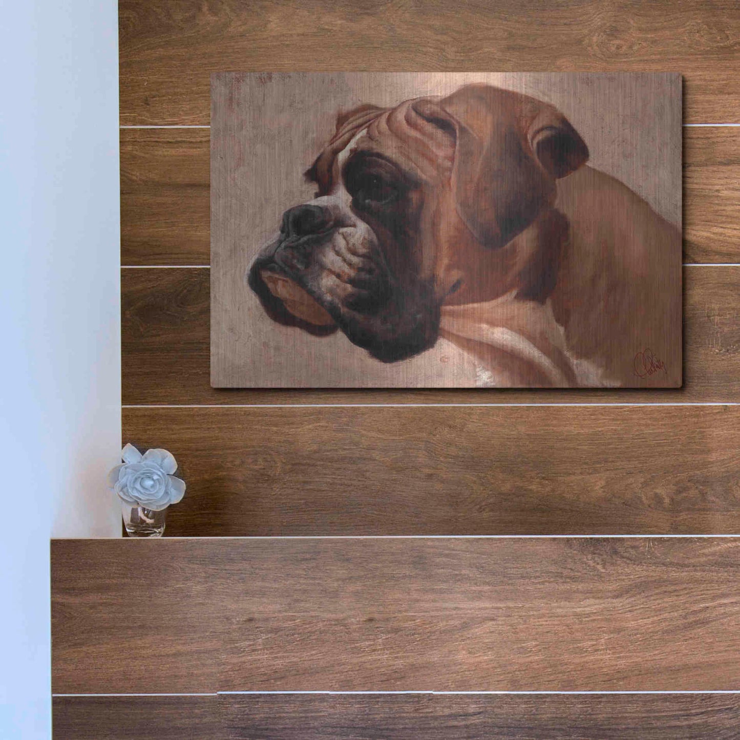 Luxe Metal Art 'Boxer' by Thomas Fluharty, Metal Wall Art,16x12