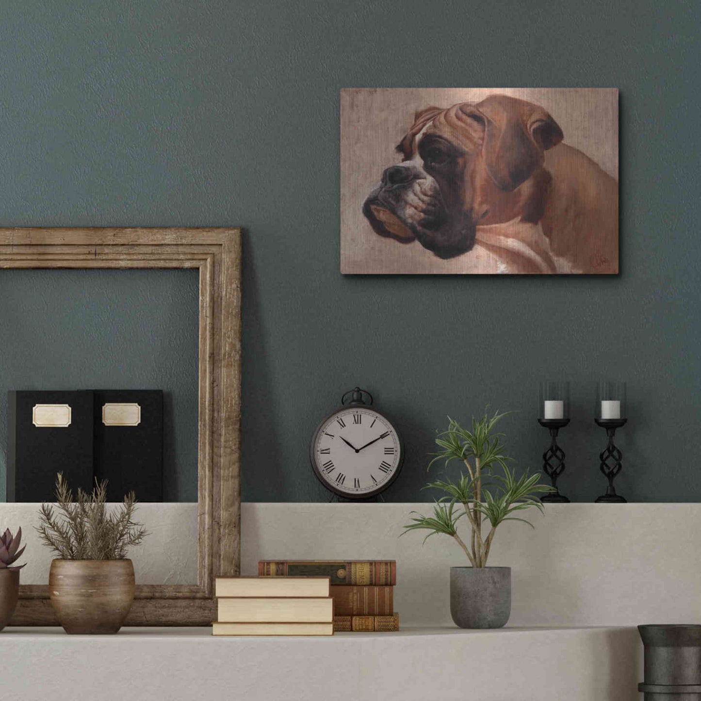 Luxe Metal Art 'Boxer' by Thomas Fluharty, Metal Wall Art,16x12