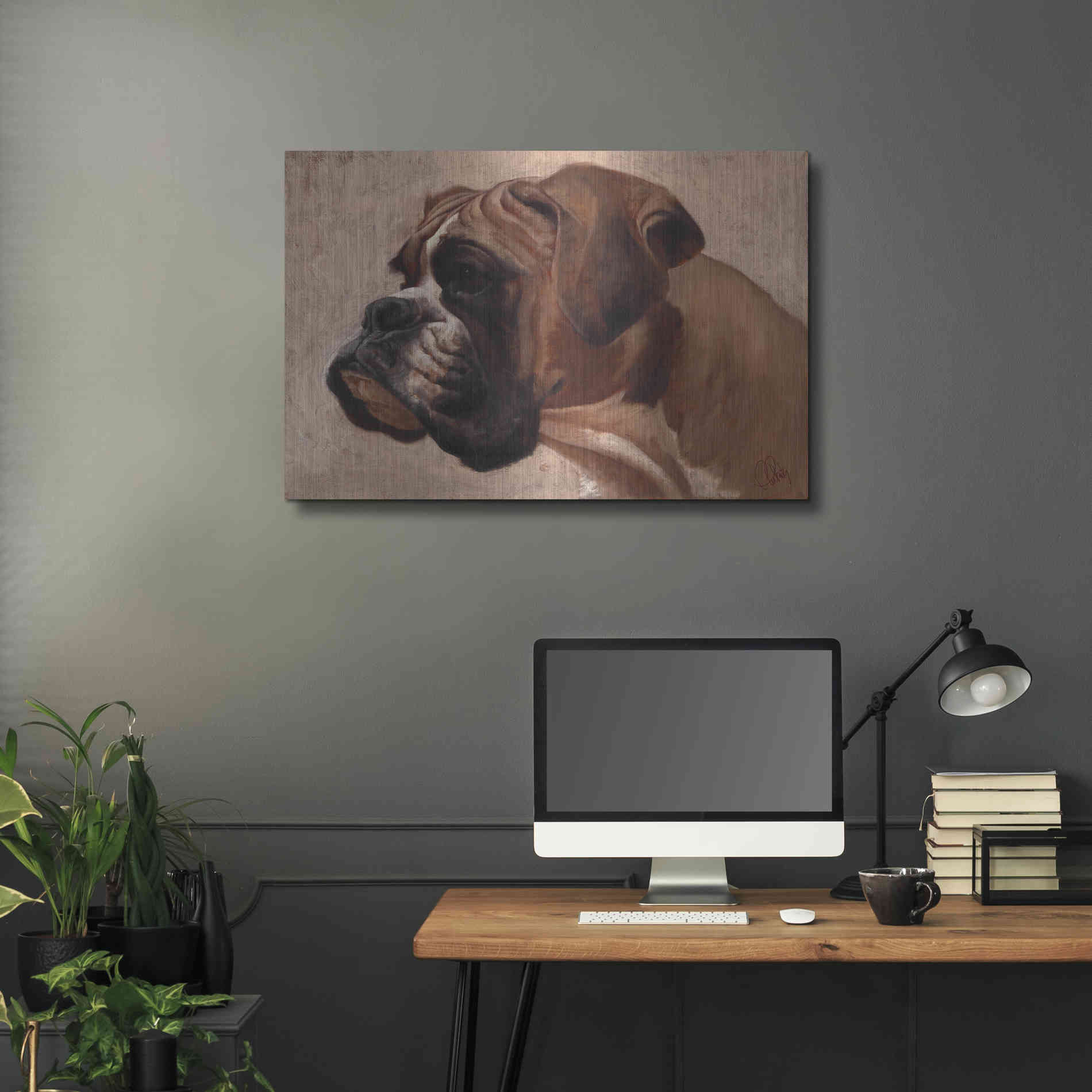 Luxe Metal Art 'Boxer' by Thomas Fluharty, Metal Wall Art,36x24