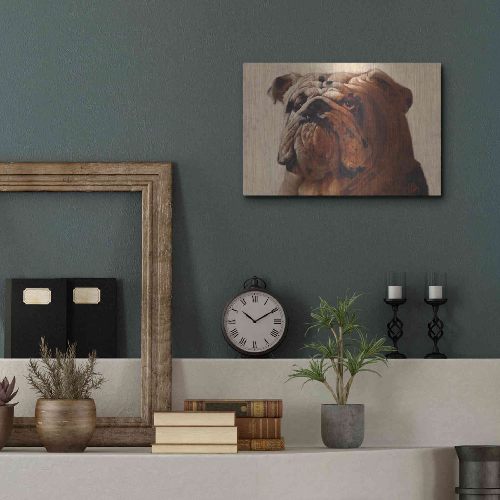 Luxe Metal Art 'Bulldog' by Thomas Fluharty, Metal Wall Art,16x12