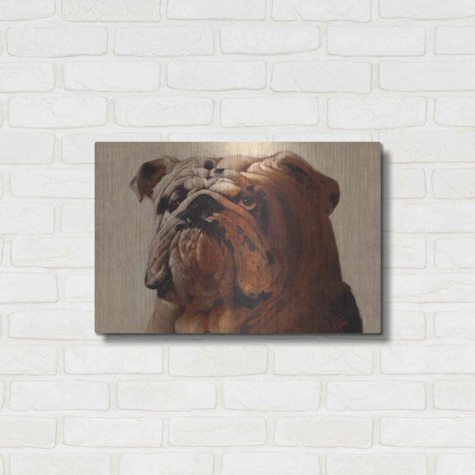 Luxe Metal Art 'Bulldog' by Thomas Fluharty, Metal Wall Art,24x16