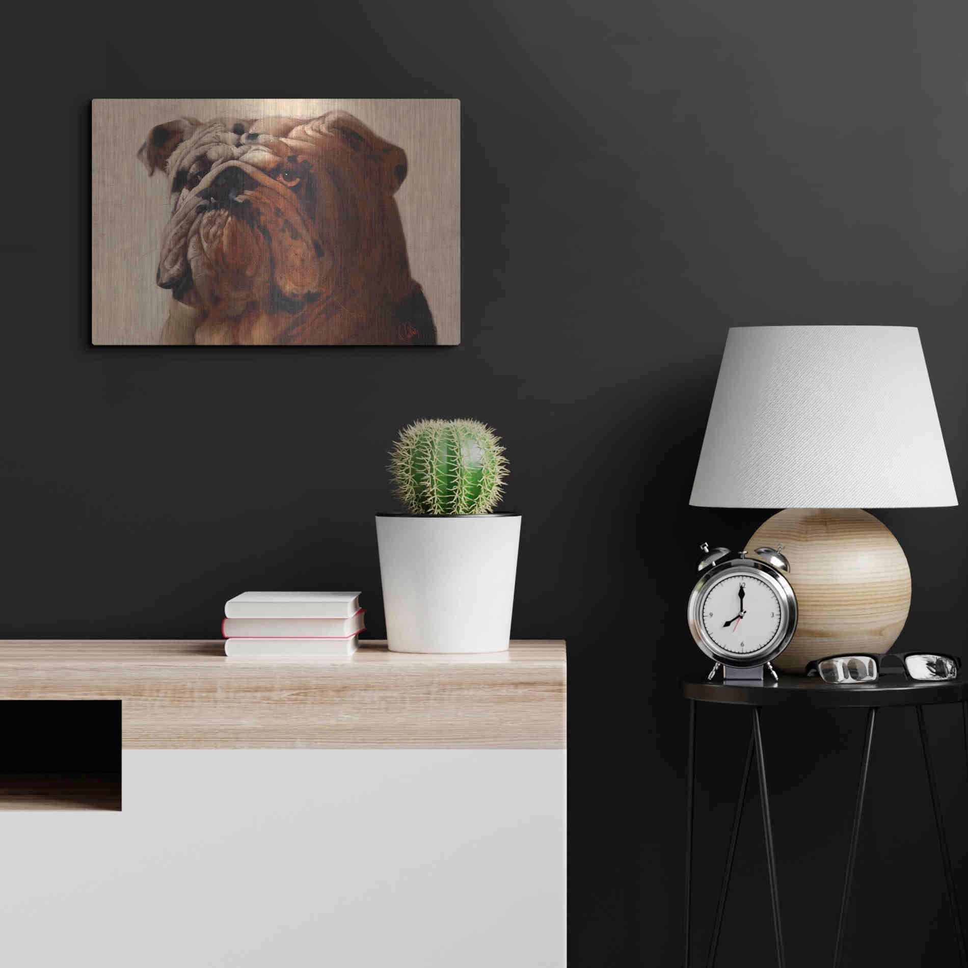 Luxe Metal Art 'Bulldog' by Thomas Fluharty, Metal Wall Art,24x16