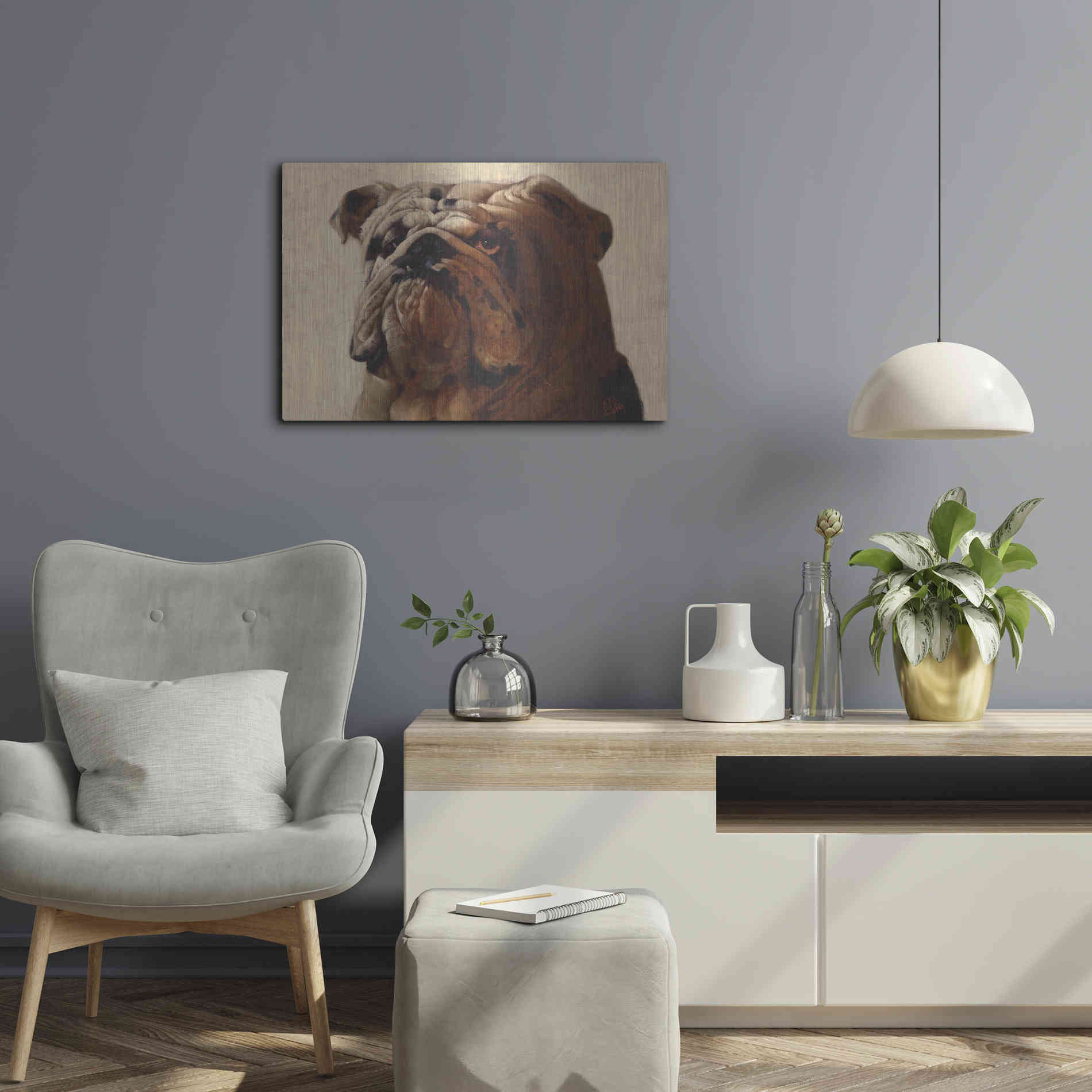 Luxe Metal Art 'Bulldog' by Thomas Fluharty, Metal Wall Art,24x16