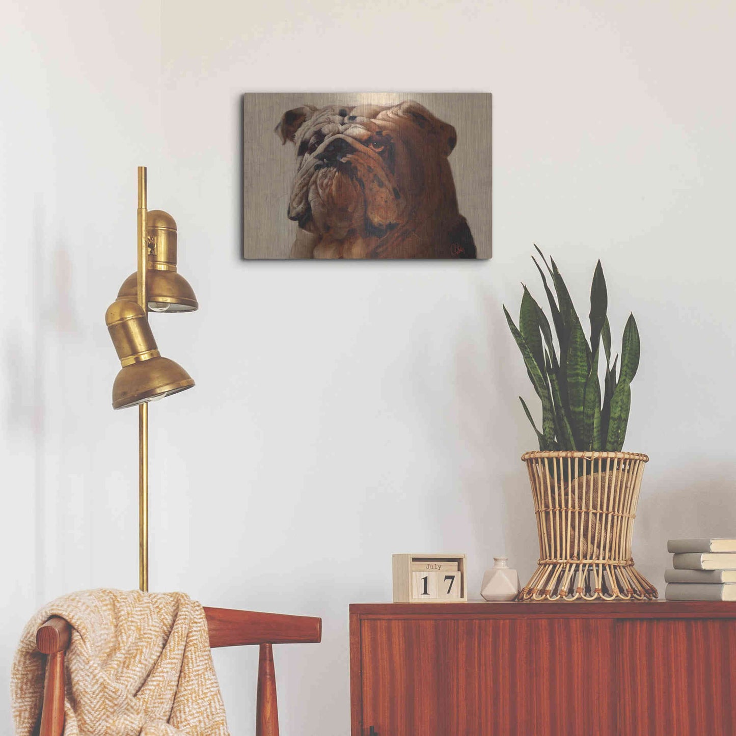 Luxe Metal Art 'Bulldog' by Thomas Fluharty, Metal Wall Art,24x16