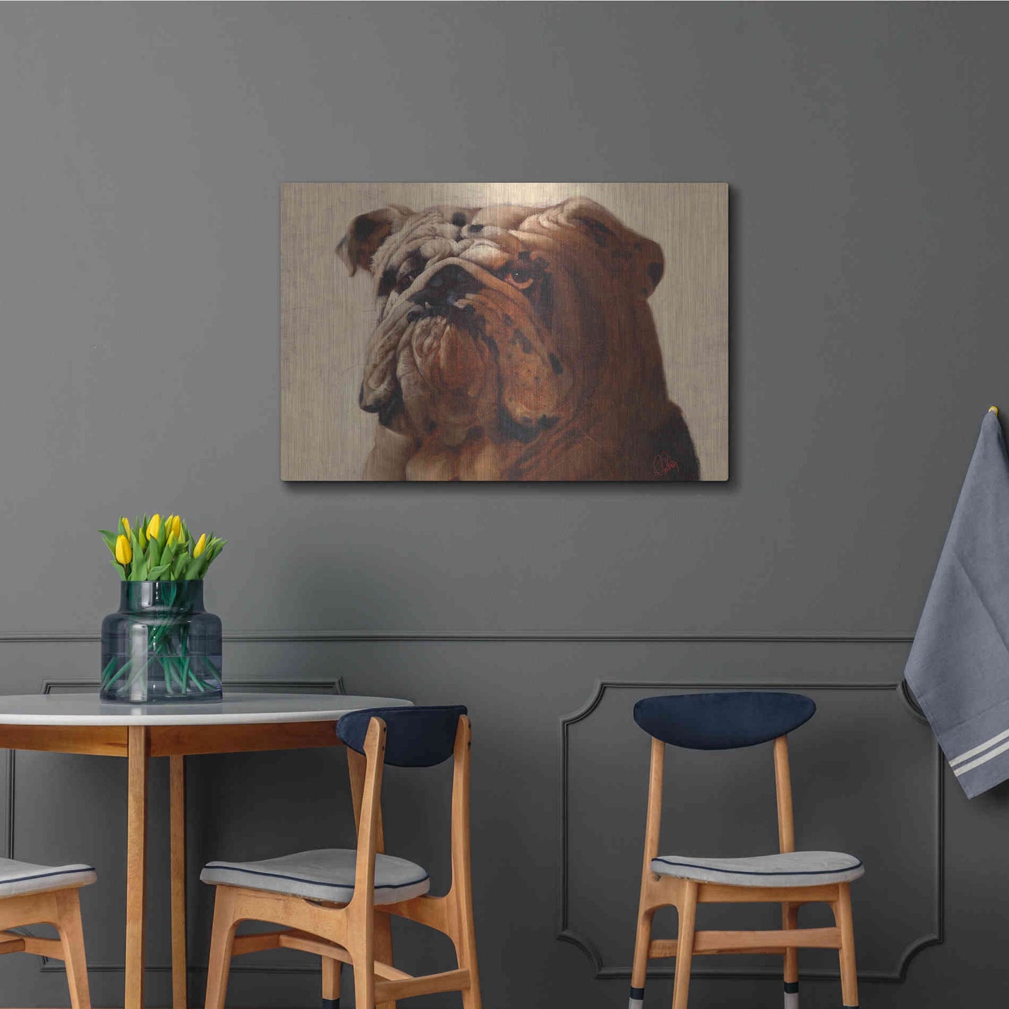 Luxe Metal Art 'Bulldog' by Thomas Fluharty, Metal Wall Art,36x24