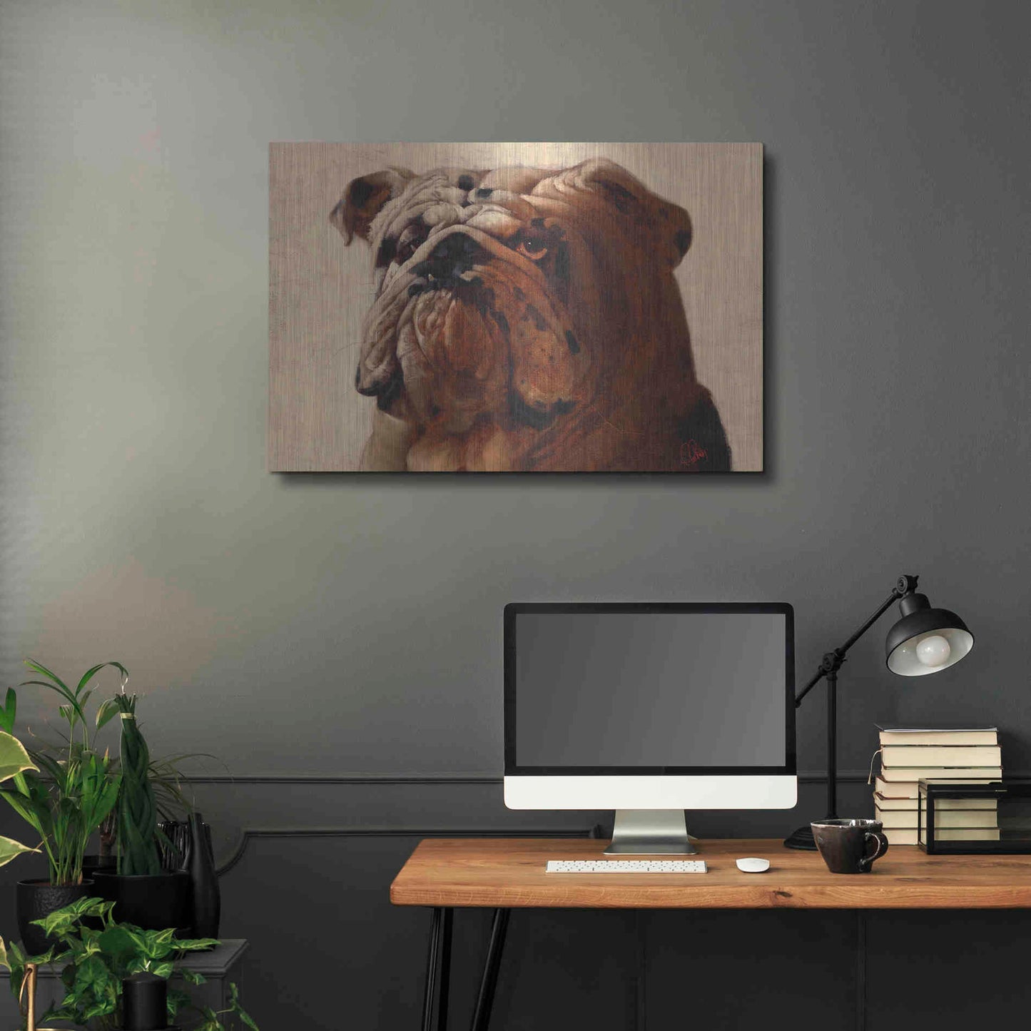 Luxe Metal Art 'Bulldog' by Thomas Fluharty, Metal Wall Art,36x24