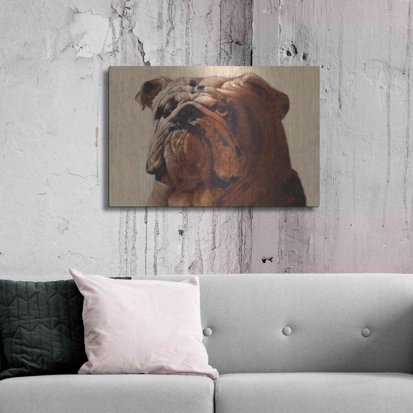 Luxe Metal Art 'Bulldog' by Thomas Fluharty, Metal Wall Art,36x24