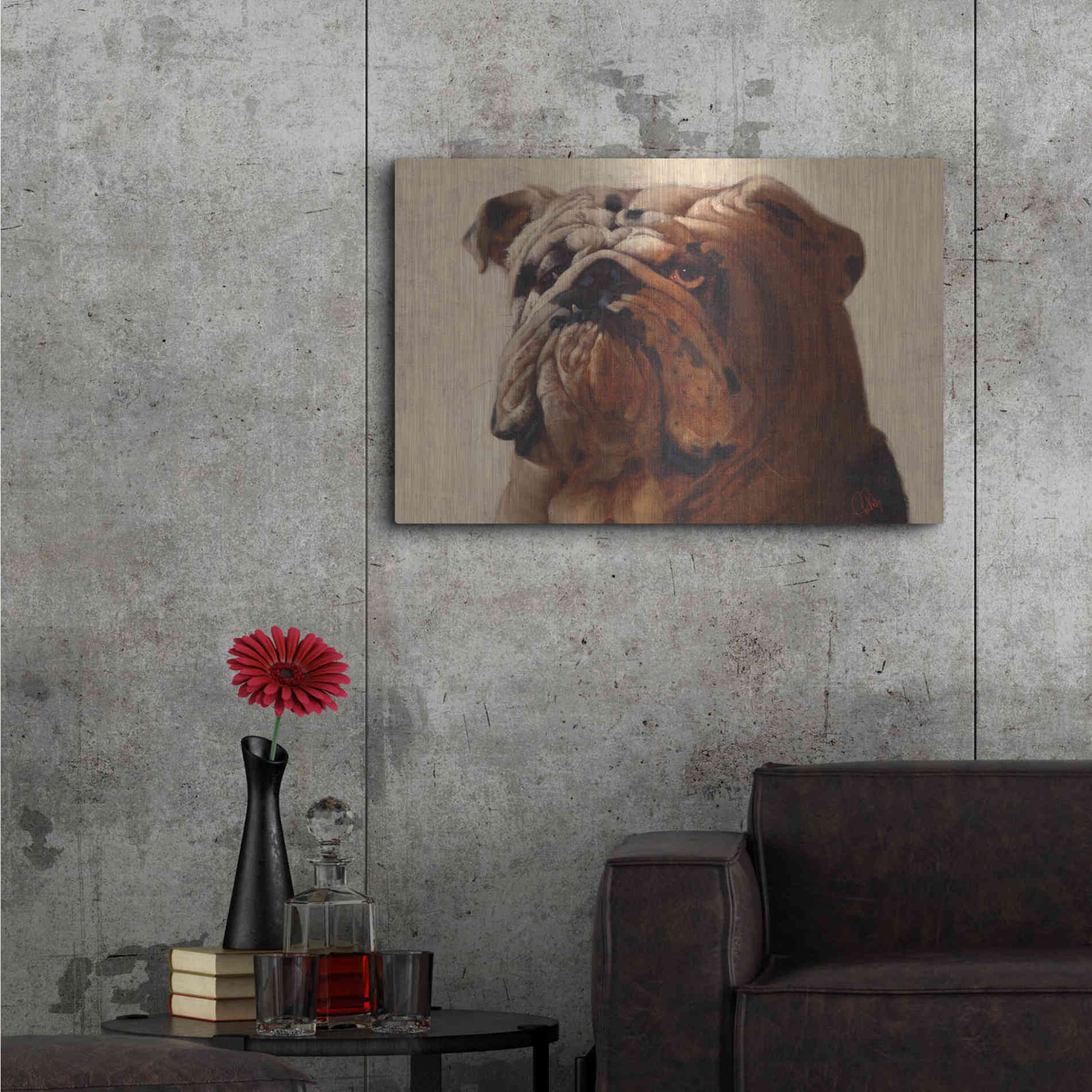 Luxe Metal Art 'Bulldog' by Thomas Fluharty, Metal Wall Art,36x24