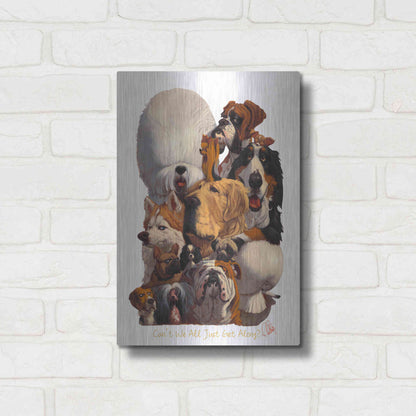 Luxe Metal Art 'Can't We All Just Get Along' by Thomas Fluharty, Metal Wall Art,12x16