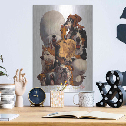 Luxe Metal Art 'Can't We All Just Get Along' by Thomas Fluharty, Metal Wall Art,12x16