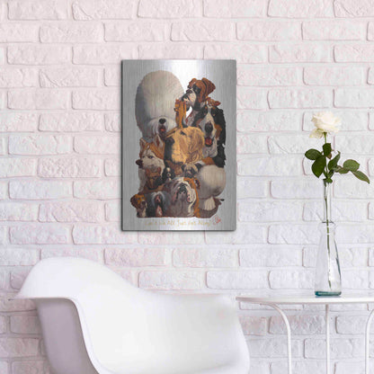 Luxe Metal Art 'Can't We All Just Get Along' by Thomas Fluharty, Metal Wall Art,16x24