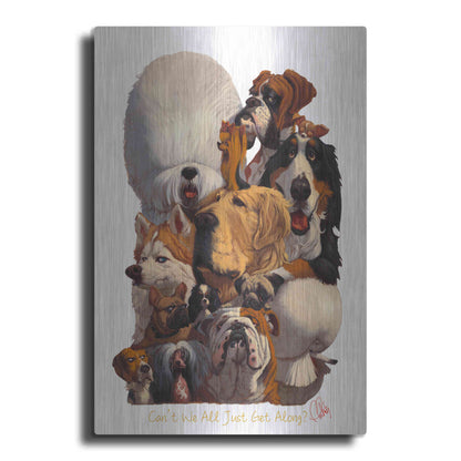 Luxe Metal Art 'Can't We All Just Get Along' by Thomas Fluharty, Metal Wall Art