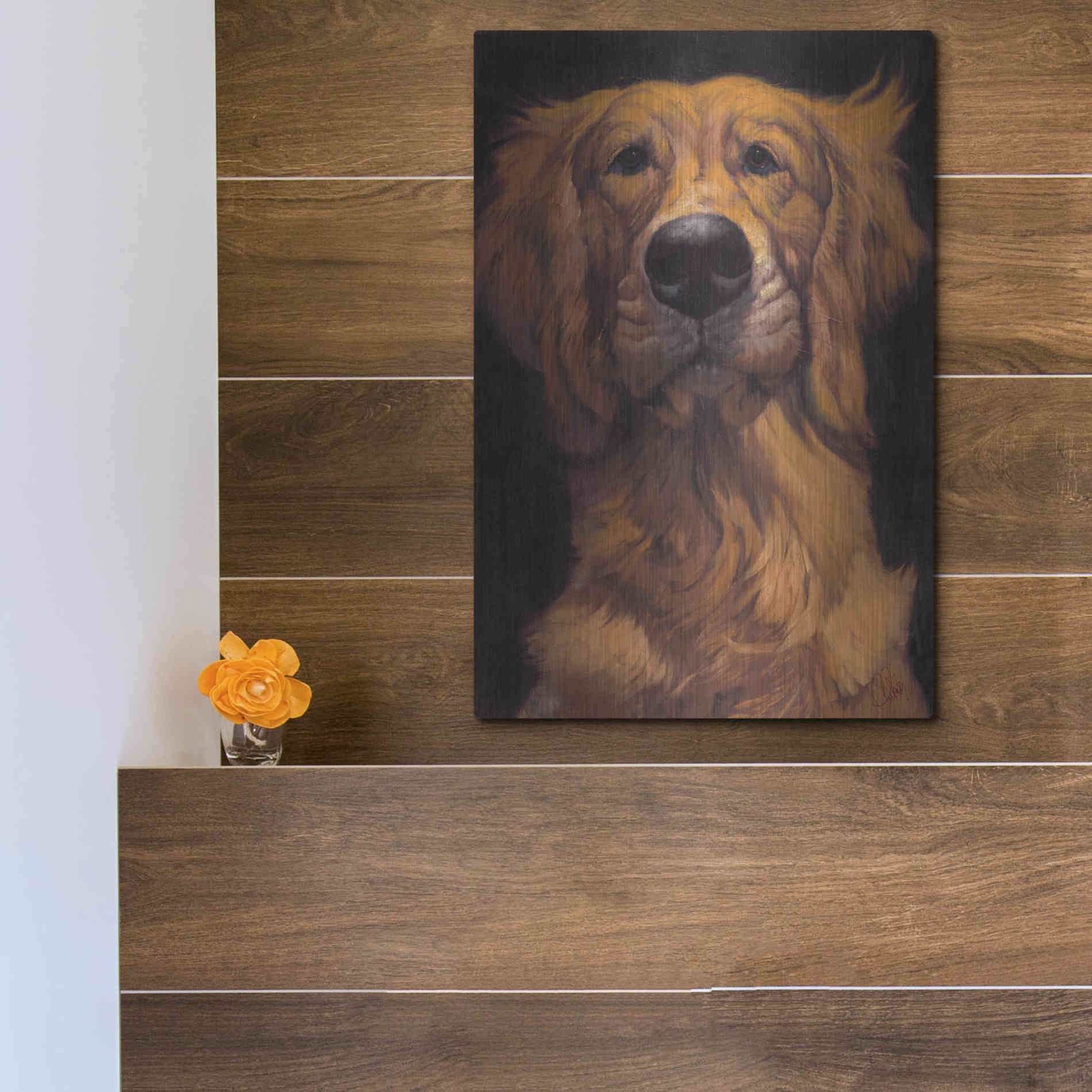 Luxe Metal Art 'Golden' by Thomas Fluharty, Metal Wall Art,12x16