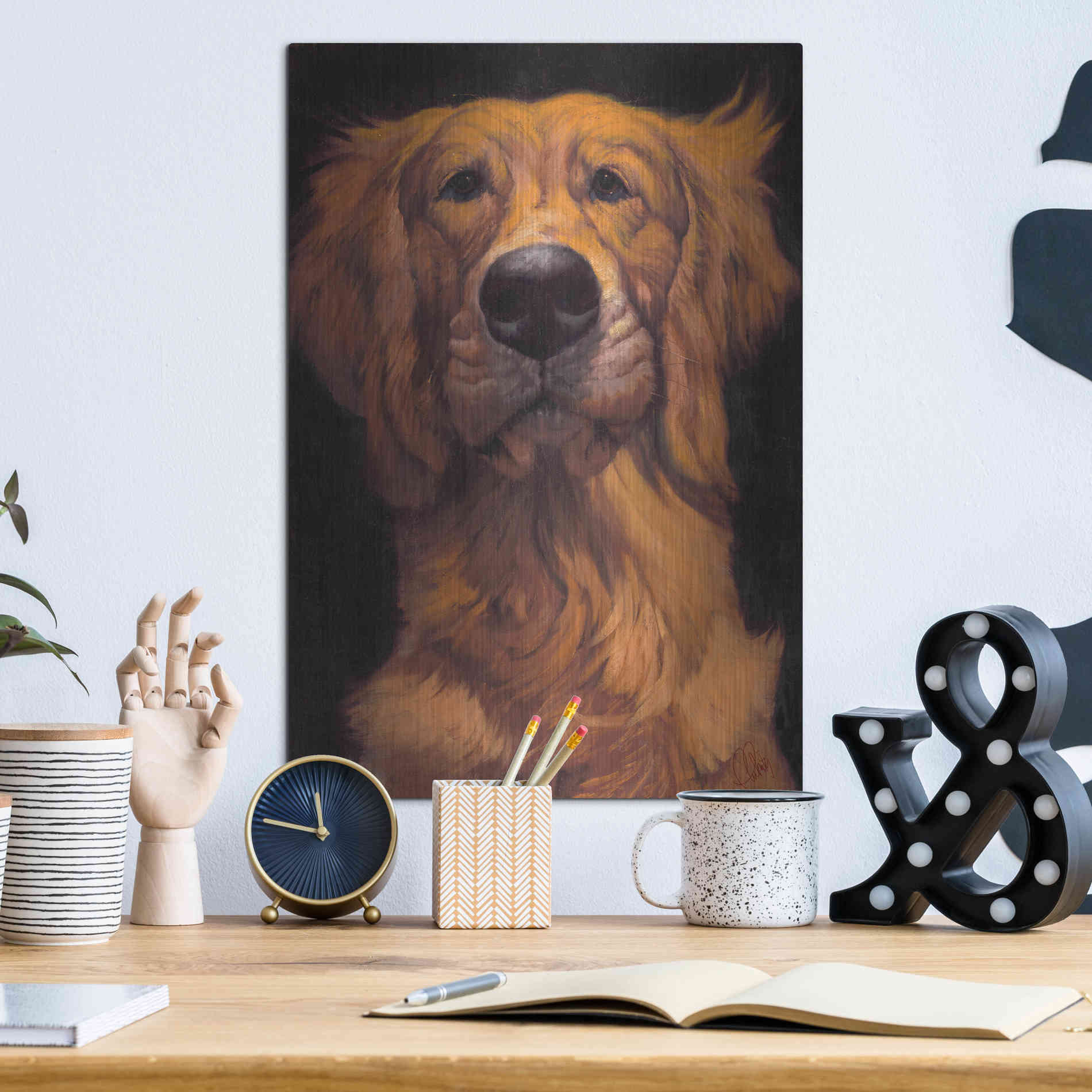 Luxe Metal Art 'Golden' by Thomas Fluharty, Metal Wall Art,12x16
