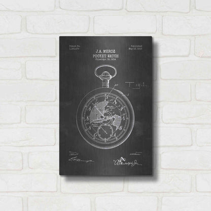Luxe Metal Art 'Pocket Watch Blueprint Patent Chalkboard' Metal Wall Art,12x16