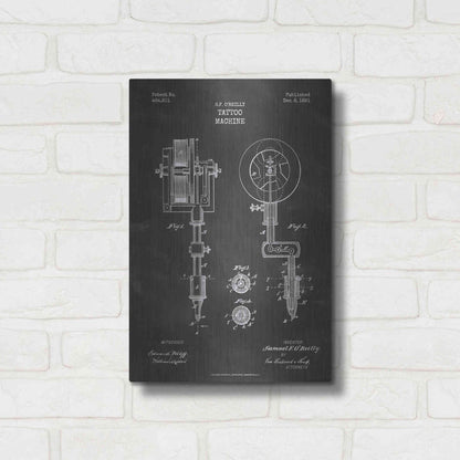 Luxe Metal Art 'Tattoo Machine Blueprint Patent Chalkboard' Metal Wall Art,12x16