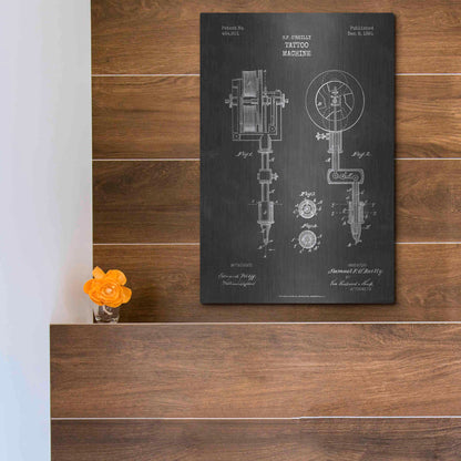Luxe Metal Art 'Tattoo Machine Blueprint Patent Chalkboard' Metal Wall Art,12x16