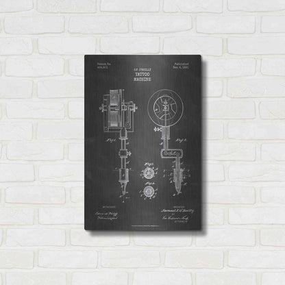 Luxe Metal Art 'Tattoo Machine Blueprint Patent Chalkboard' Metal Wall Art,16x24