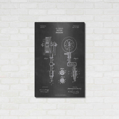 Luxe Metal Art 'Tattoo Machine Blueprint Patent Chalkboard' Metal Wall Art,24x36