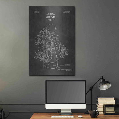 Luxe Metal Art 'Jet Pack Blueprint Patent Chalkboard' Metal Wall Art,24x36