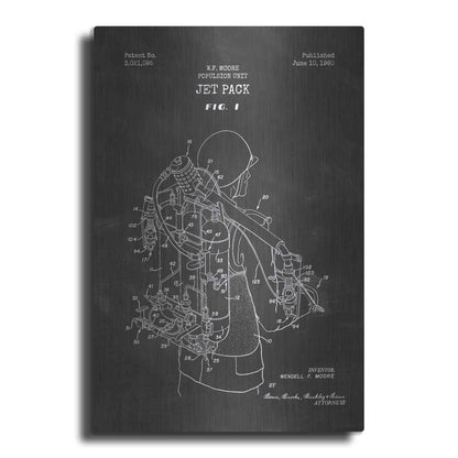 Luxe Metal Art 'Jet Pack Blueprint Patent Chalkboard' Metal Wall Art